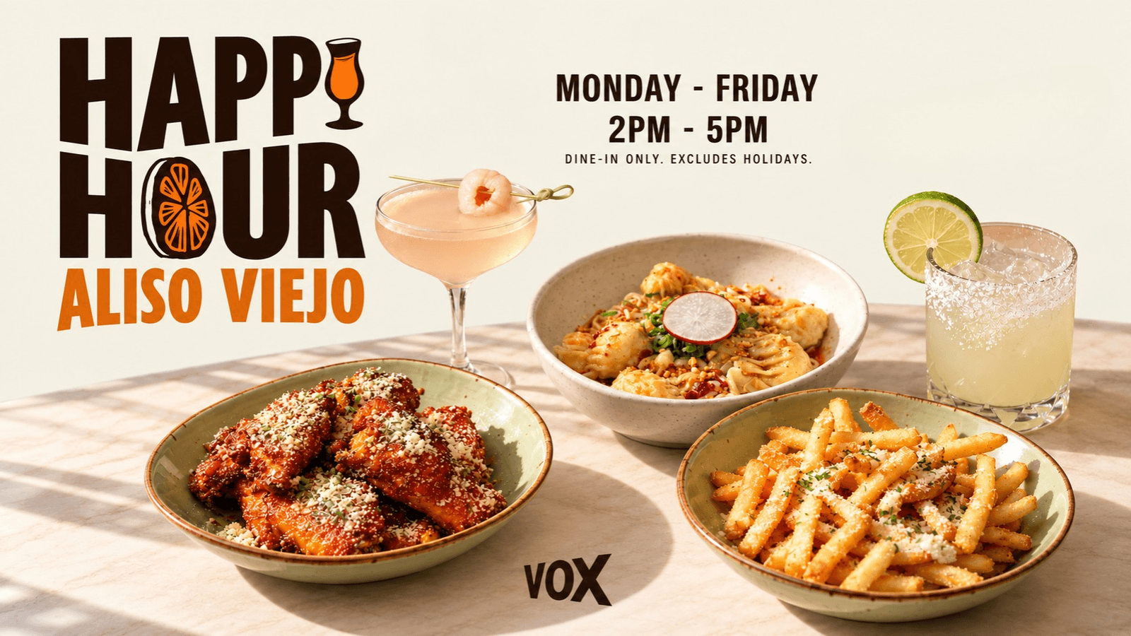 Happy Hour — promotion at The VOX Kitchen