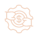 Badge with a dollar sign and ribbon accents